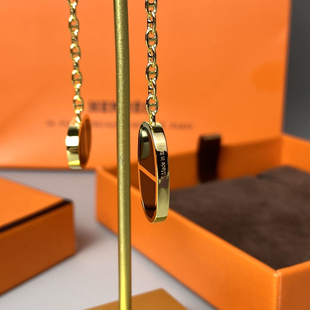 [Mystic]CHAINE VERSO BLACK CERAMIC EARRINGS