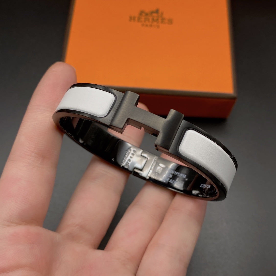[Mystic]H BRACELET 12MM BLACK WHITE CERAMIC