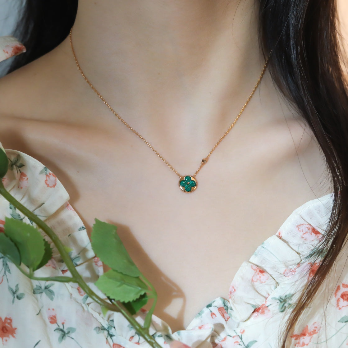 [Mystic]SUN PEDANT PINK GOLD 1 DIAMOND NECKLACE