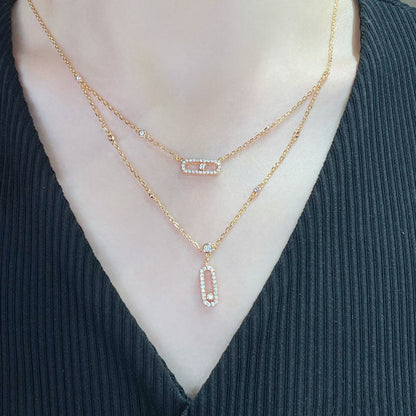 [Mysitc ] MOVE 2 ROW DIAMOND NECKLACE