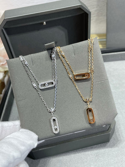 [Mysitc ] MOVE 2 ROW DIAMOND NECKLACE