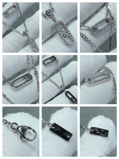 [Mysitc ] MOVE 2 ROW DIAMOND NECKLACE
