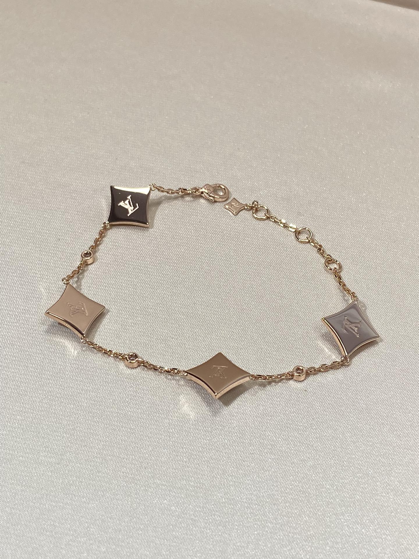 [Mystic]STAR 4 MOTIF MOP DIAMOND PINK GOLD BRACELET
