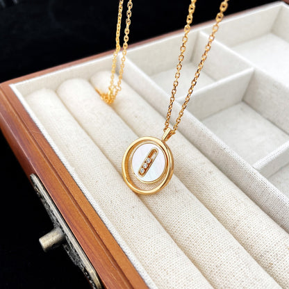 [Mysitc ]  MOVE MOP PINK GOLD NECKLACE