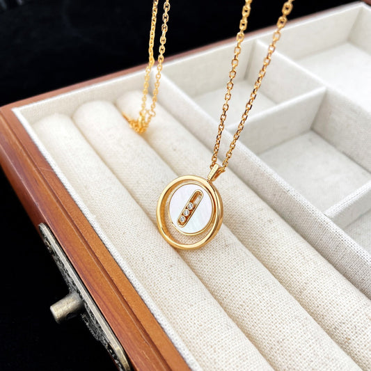 [Mysitc ]  MOVE MOP PINK GOLD NECKLACE