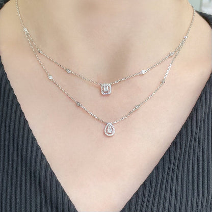 [Mysitc ] MY TWIN 2 ROW DIAMOND NECKLACE