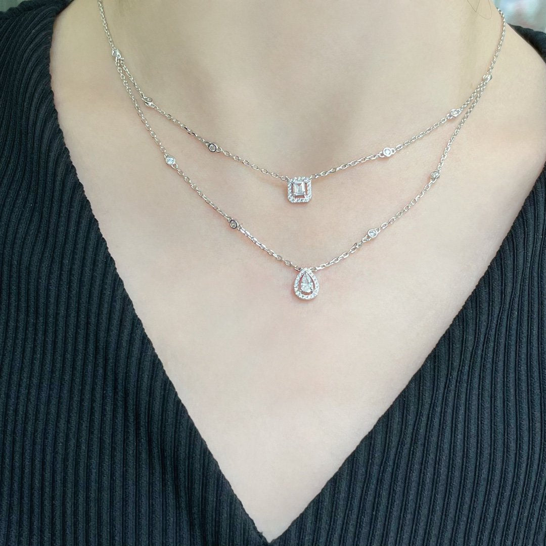 [Mysitc ] MY TWIN 2 ROW DIAMOND NECKLACE