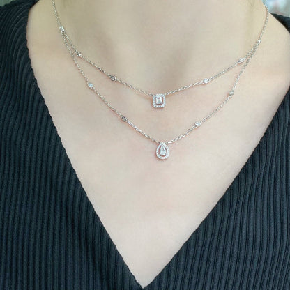 [Mysitc ] MY TWIN 2 ROW DIAMOND NECKLACE