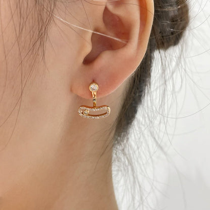 [Mysitc ] MOVE UNO PINK GOLD DIAMOND EARRINGS