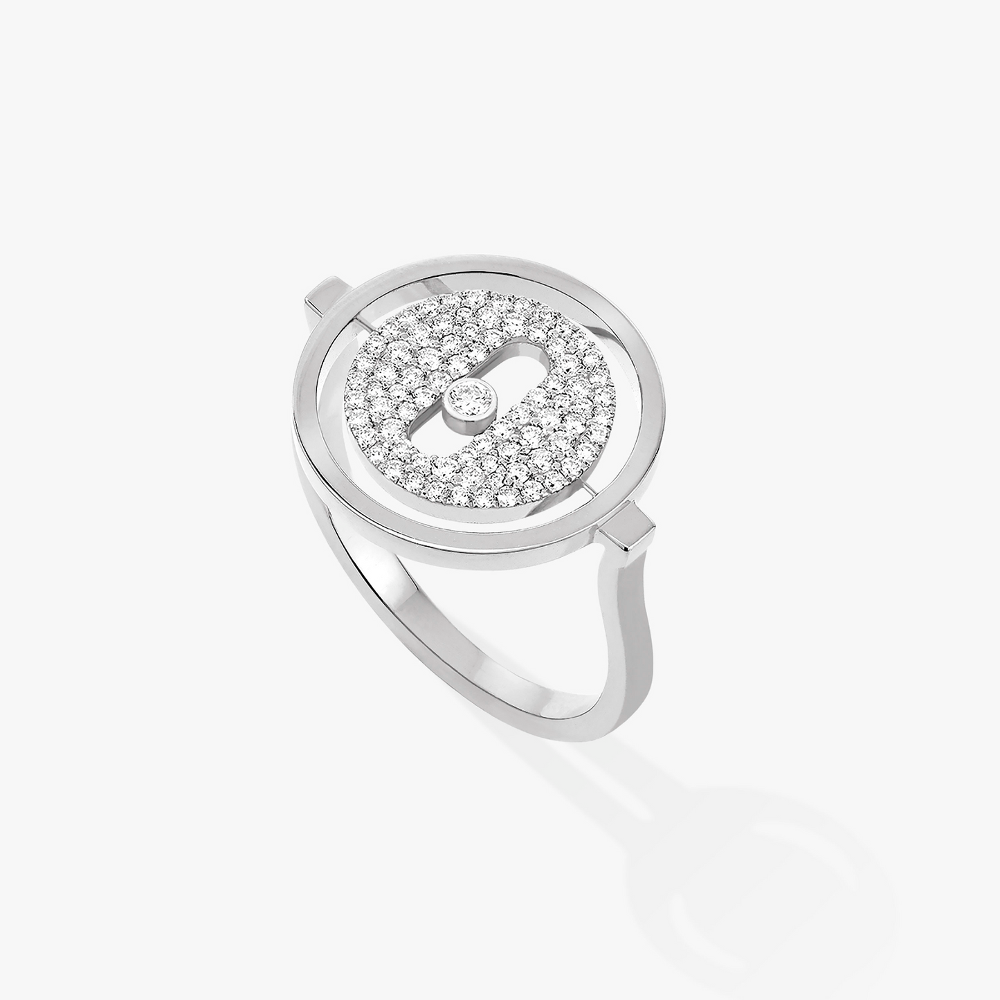 [Mysitc ]  MOVE PAVED SILVER DIAMOND RING