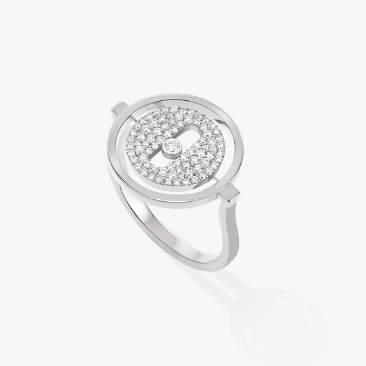 [Mysitc ]  MOVE PAVED SILVER DIAMOND RING