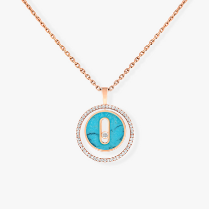 [Mysitc ]  MOVE 1 DIAMOND TURQUOISE PINK GOLD DIAMOND NECKLACE