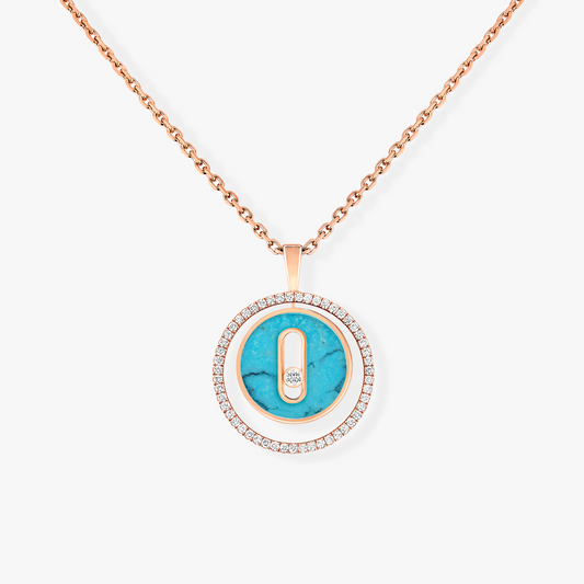 [Mysitc ]  MOVE 1 DIAMOND TURQUOISE PINK GOLD DIAMOND NECKLACE