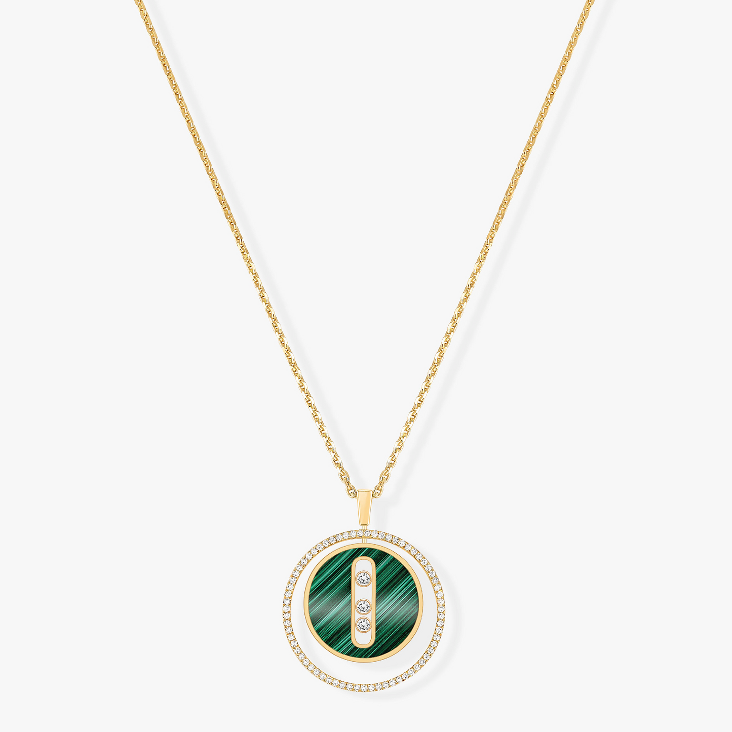 [Mysitc ]  MOVE 3 DIAMOND MALACHITE GOLD DIAMOND NECKLACE