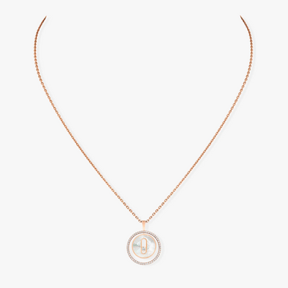 [Mysitc ]  MOVE 1 DIAMOND WHITE MOTHER OF PEARL PINK GOLD DIAMOND NECKLACE