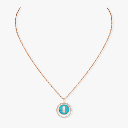 [Mysitc ]  MOVE 1 DIAMOND TURQUOISE PINK GOLD DIAMOND NECKLACE