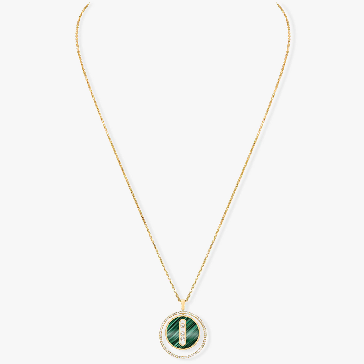 [Mysitc ]  MOVE 3 DIAMOND MALACHITE GOLD DIAMOND NECKLACE