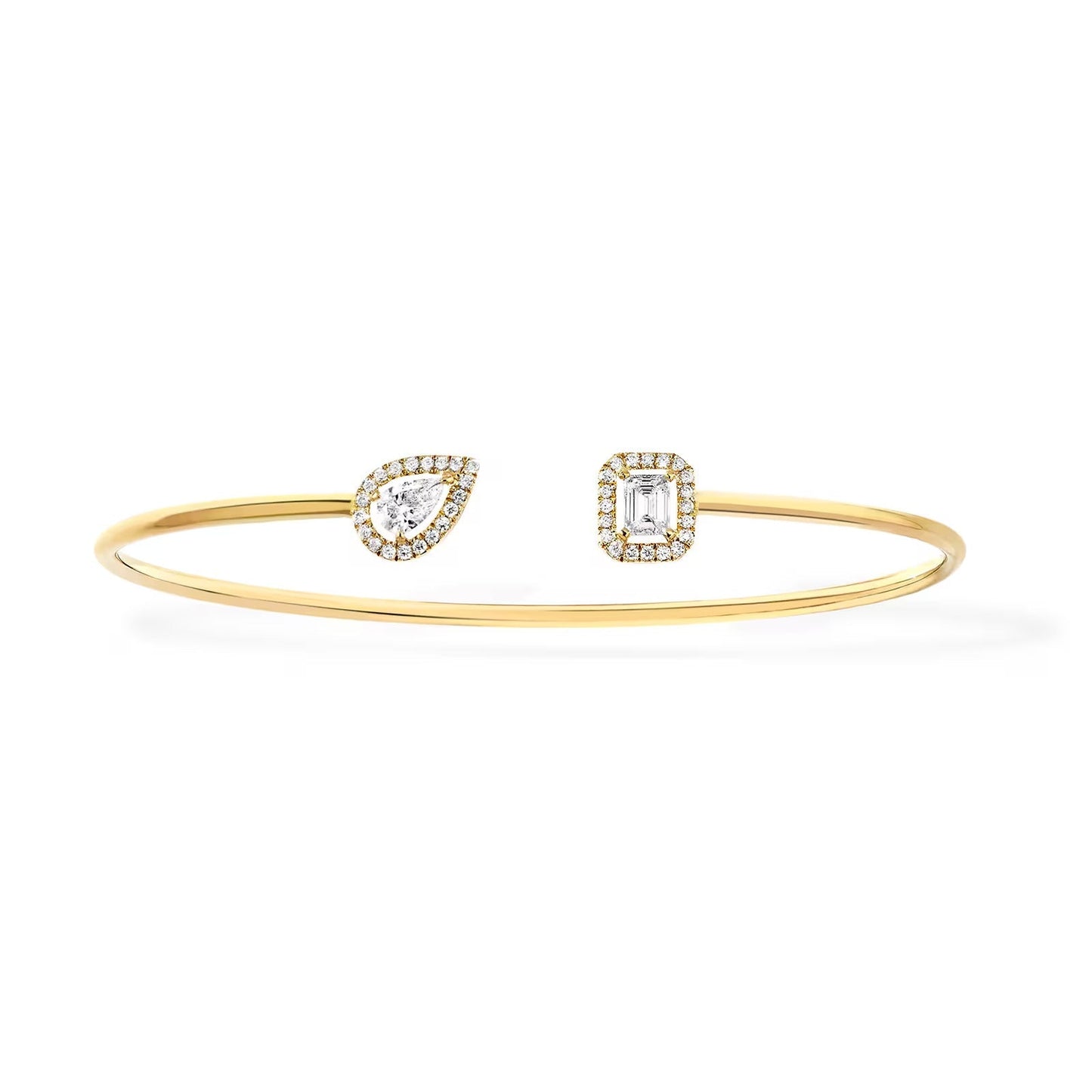 [Mysitc ] JONC FLEX MY TWIN TOI & MOI SILVER DIAMOND BRACELET