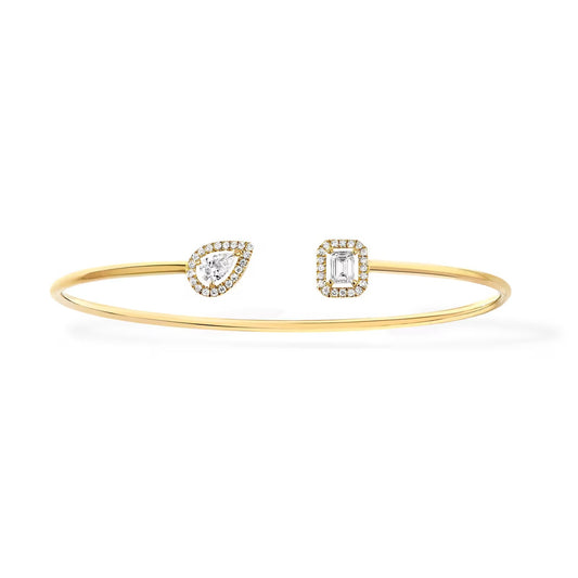 [Mysitc ] JONC FLEX MY TWIN TOI & MOI SILVER DIAMOND BRACELET