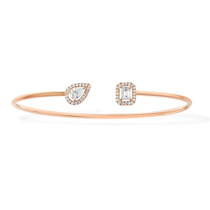 [Mysitc ] JONC FLEX MY TWIN TOI & MOI SILVER DIAMOND BRACELET