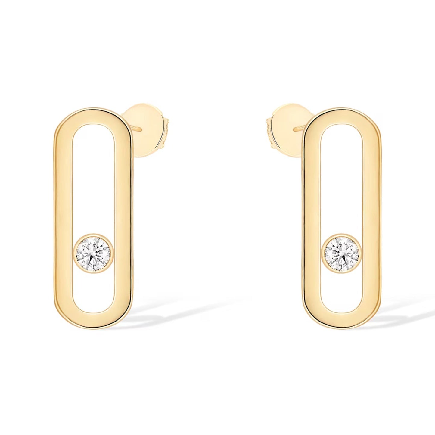 [Mysitc ] MOVE UNO SMALL 1 DIAMOND EARRINGS