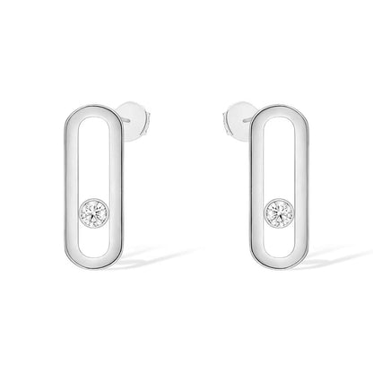 [Mysitc ] MOVE UNO SMALL 1 DIAMOND EARRINGS