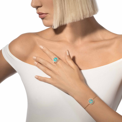 [Mysitc ]  MOVE TURQUOISE PINK GOLD DIAMOND BRACELET