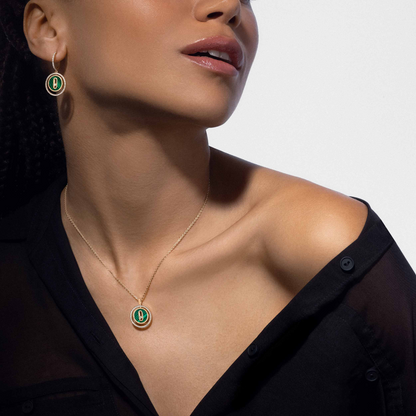 [Mysitc ]  MOVE 1 DIAMOND MALACHITE GOLD DIAMOND NECKLACE
