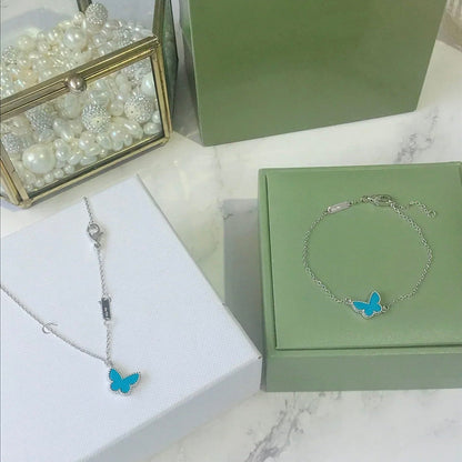[Mystic]BUTTERFLY TURQUOISE BUTTERFLY BRACELET SILVER