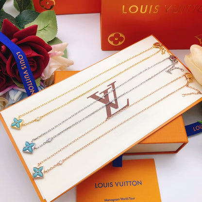 [Mystic]STAR BLUE MOP 1 DIAMOND  GOLD NECKLACE