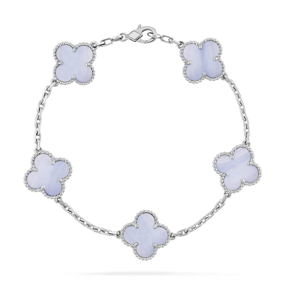 [Mystic] CLOVER 5 MOTIF PURPLE CHALCEDONY BRACELET COLLECTION