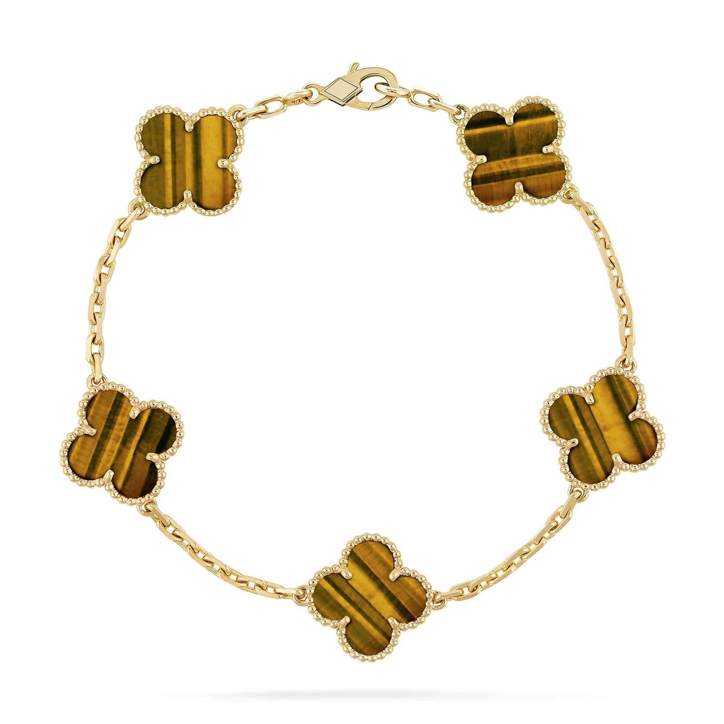 [Mystic] CLOVER 5 MOTIFS TIGER EYE BRACELET COLLECTION