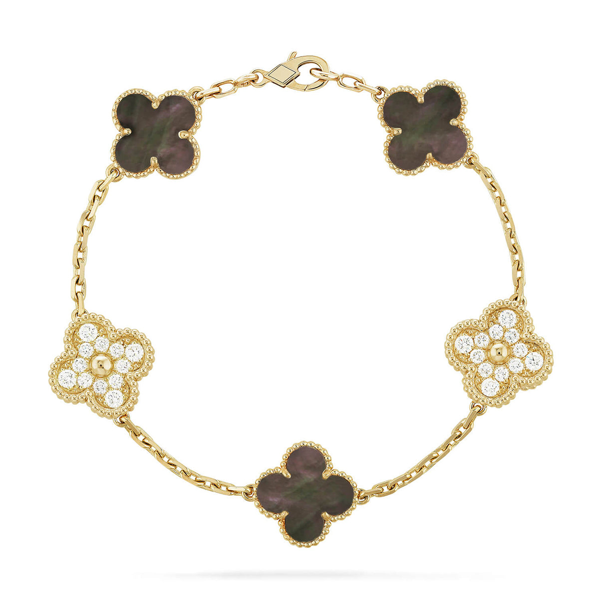 [Mystic] CLOVER 5 MOTIF GRAY MOP BRACELET COLLECTION
