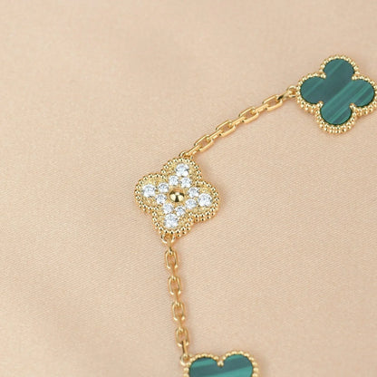[Mystic] CLOVER 5 MOTIF MALACHITE BRACELET COLLECTION