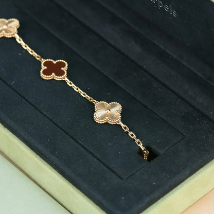 [Mystic] CLOVER 5 MOTIF RED CORNELIAN BRACELET COLLECTION