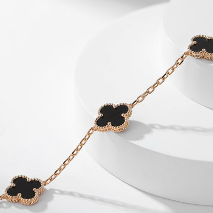 [Mystic]CLOVER 10 MOTIFS ONYX NECKLACE