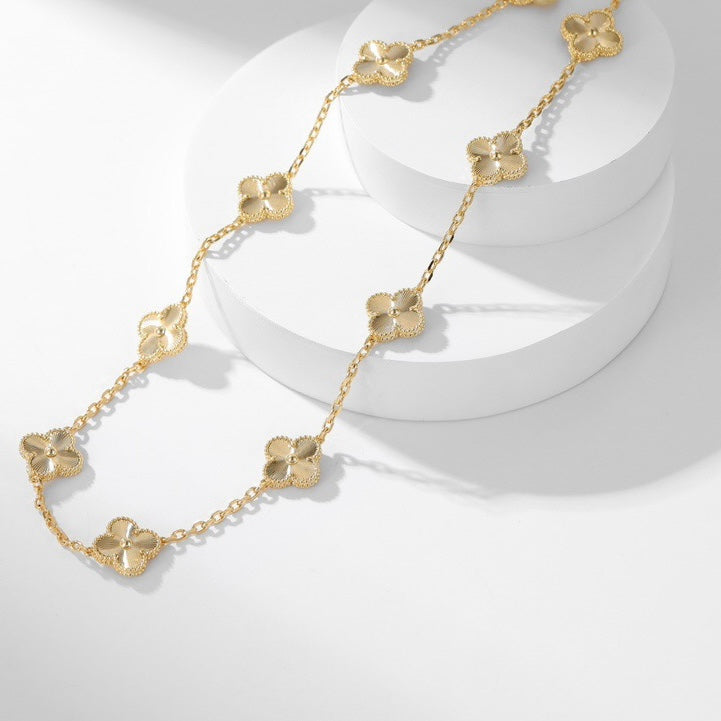 [Mystic]CLOVER 10 MOTIFS LASER NECKLACE
