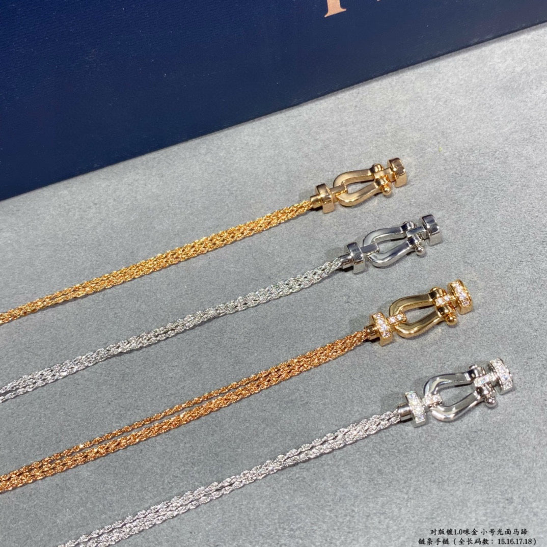 [Mystic]FORCE SMALL HORSESHOE  DIAMOND CHAIN ROPE BRACELET