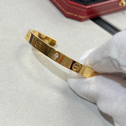 [Mystic]LOVE BRACELET 6.1MM 1 DIAMOND OPEN CUFF