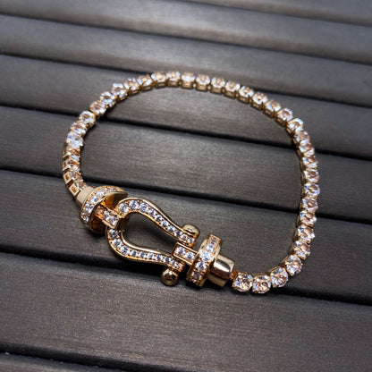 [Mystic]FORCE  LARGE HORSESHOE FULL DIAMOND TENNIS BRACELET
