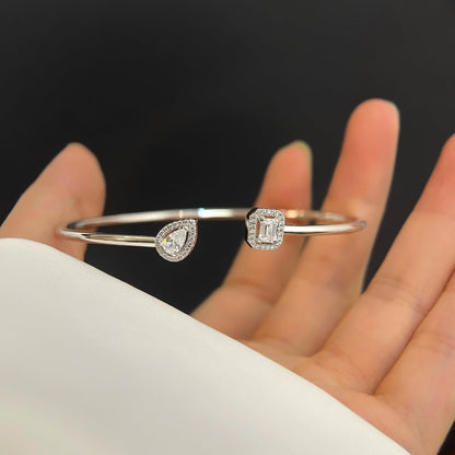 [Mysitc ] JONC FLEX MY TWIN TOI & MOI SILVER DIAMOND BRACELET