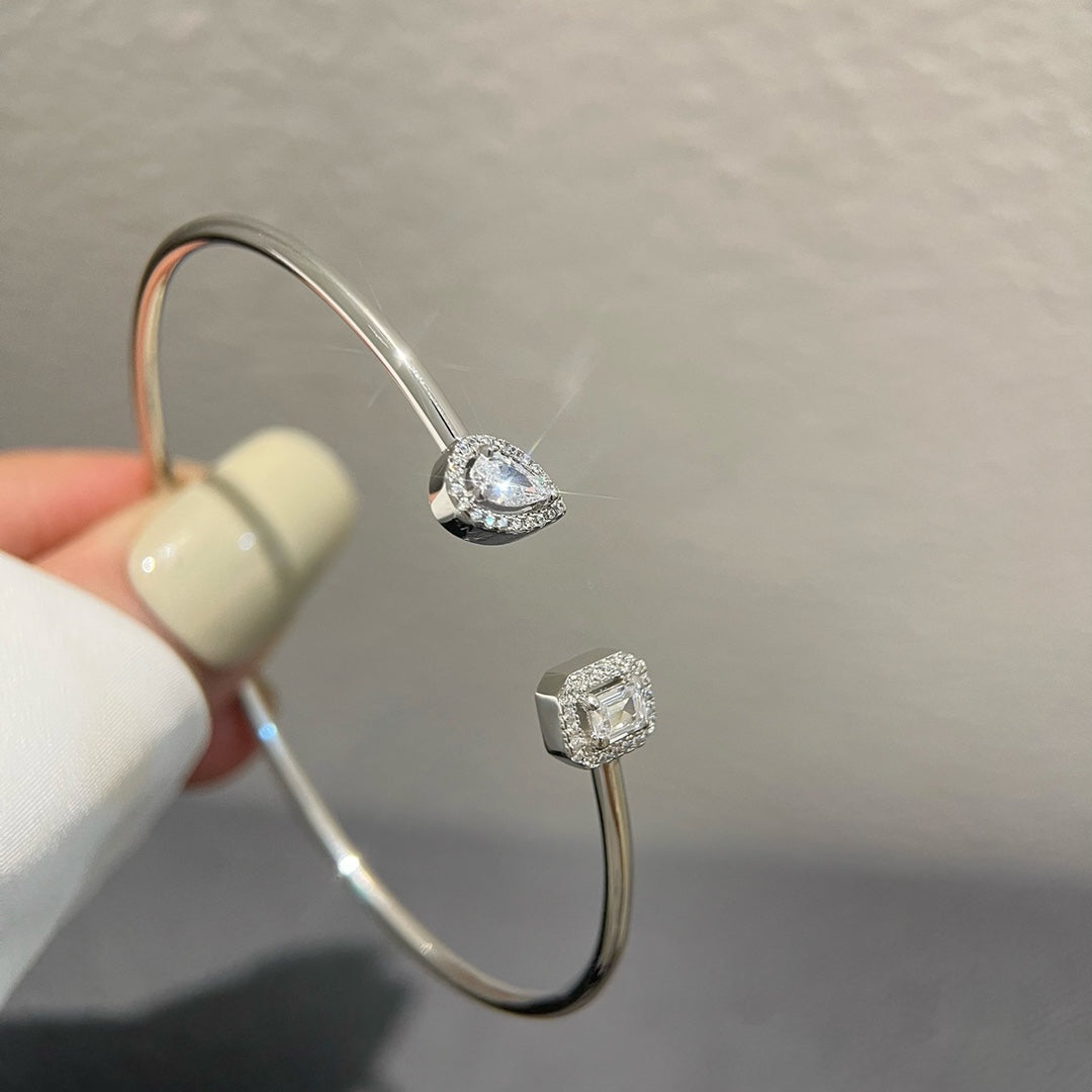 [Mysitc ] JONC FLEX MY TWIN TOI & MOI SILVER DIAMOND BRACELET
