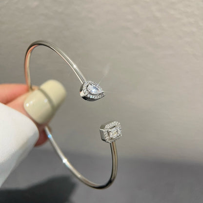 [Mysitc ] JONC FLEX MY TWIN TOI & MOI SILVER DIAMOND BRACELET