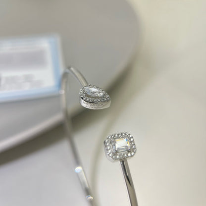 [Mysitc ] JONC FLEX MY TWIN TOI & MOI SILVER DIAMOND BRACELET