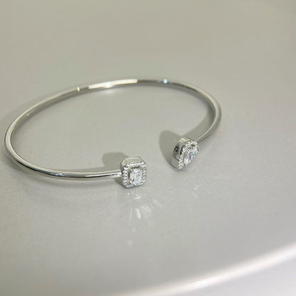 [Mysitc ] JONC FLEX MY TWIN TOI & MOI SILVER DIAMOND BRACELET