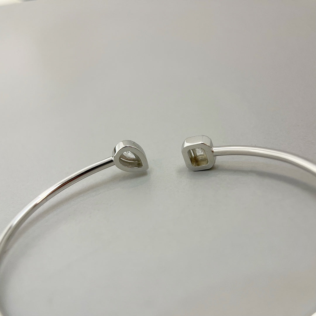 [Mysitc ] JONC FLEX MY TWIN TOI & MOI SILVER DIAMOND BRACELET