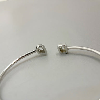 [Mysitc ] JONC FLEX MY TWIN TOI & MOI SILVER DIAMOND BRACELET