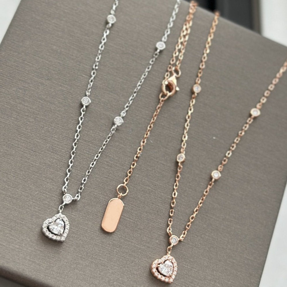 [Mysitc ] JOY HEART DIAMOND NECKLACE