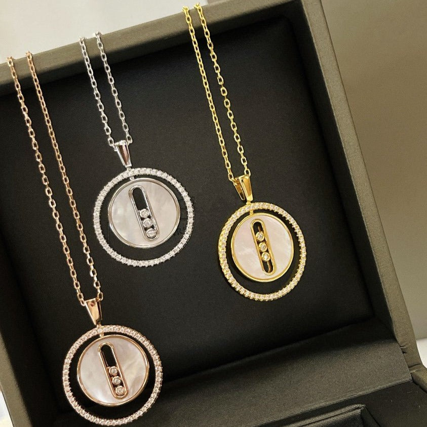 [Mysitc ]  MOVE MM NACRE BLANCHE DIAMOND NECKLACE