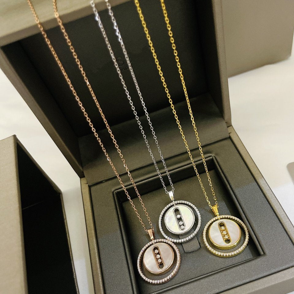 [Mysitc ]  MOVE MM NACRE BLANCHE DIAMOND NECKLACE